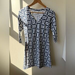 MAHI GOLD Resortwear Fitted Stretch Coastal Beachy‎ Vacation Comfy Geometric XS